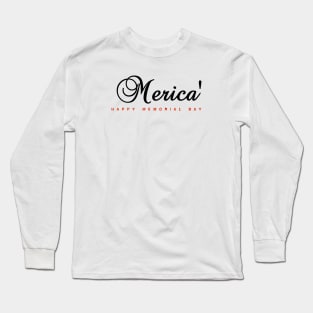 Merica' Black and Red Long Sleeve T-Shirt